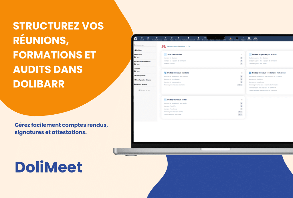 Structurez vos réunions, formations et audits dans Dolibarr